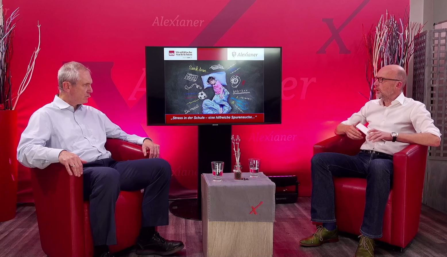 Dr. Christopher Kirchhoff und Stefan Werding beim AlexTalk zum Thema "Stress in der Schule - Eine Spurensuche"